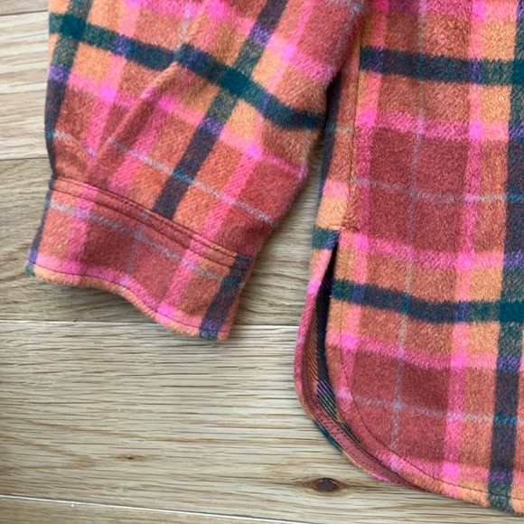 Wild Fable pink and Orange Plaid oversized  shacket - Picture 4 of 8